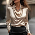 Joyce | Elegante blusa de satén con escote en V para Mujer